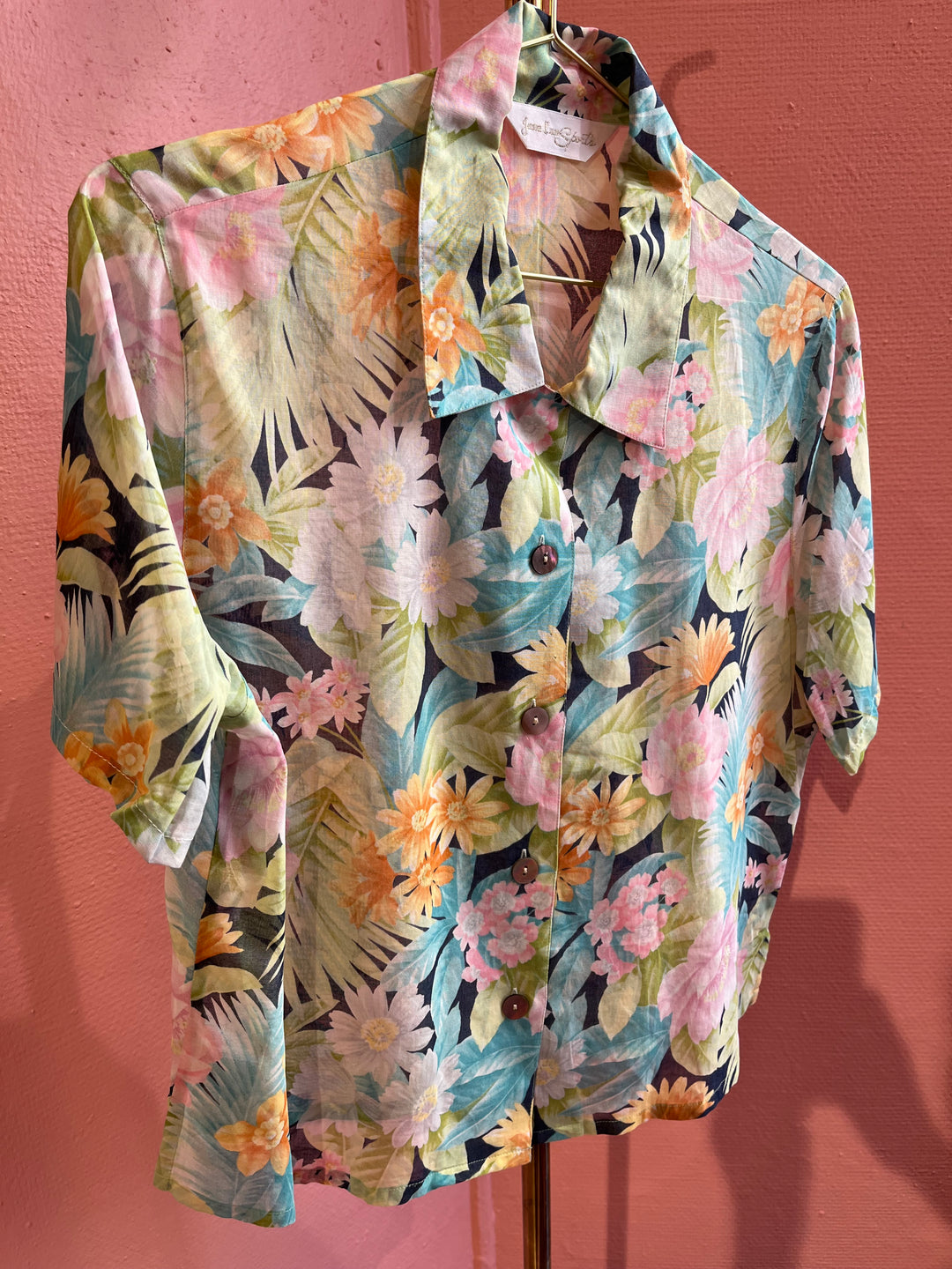 Vintagebluse - 526 Tropenatt str S