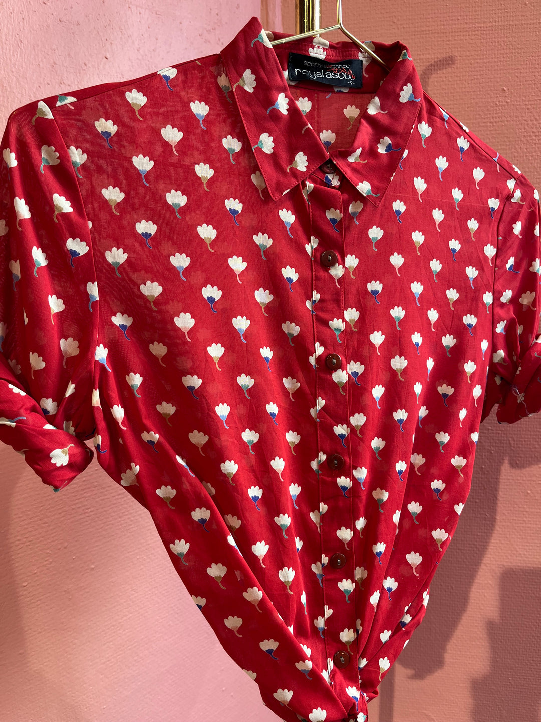Vintagebluse - 522 Vifteblomst str XXS