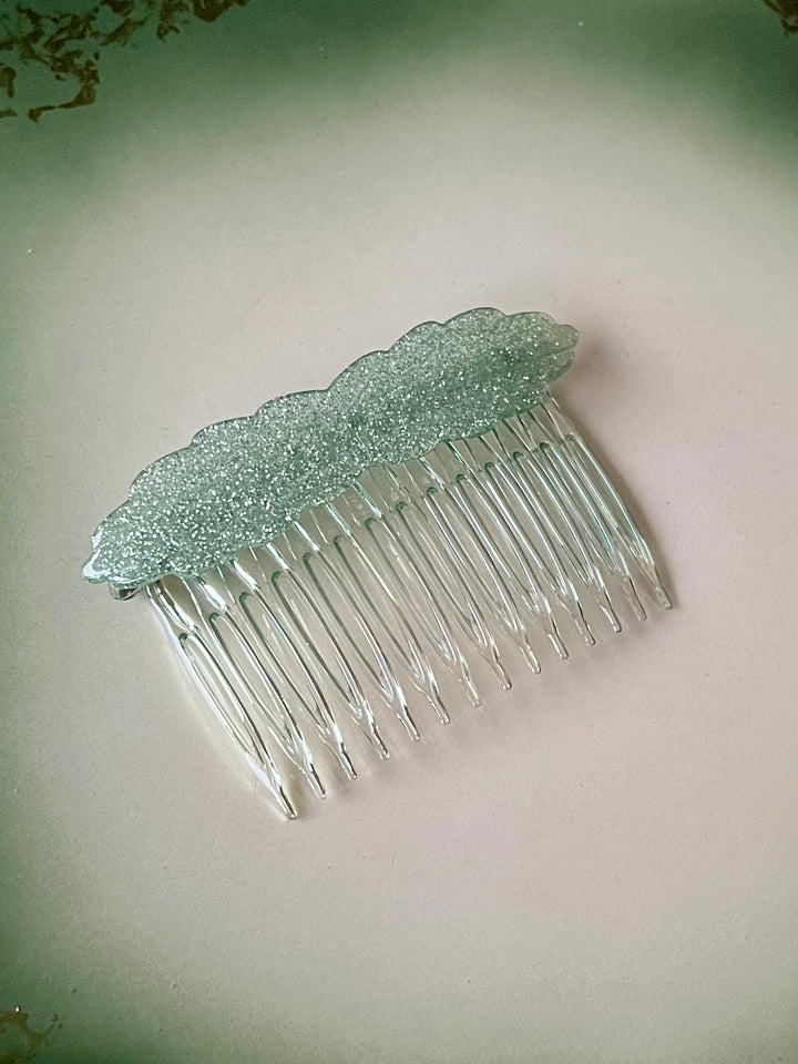 Hårkam Madeleine - mint glitter