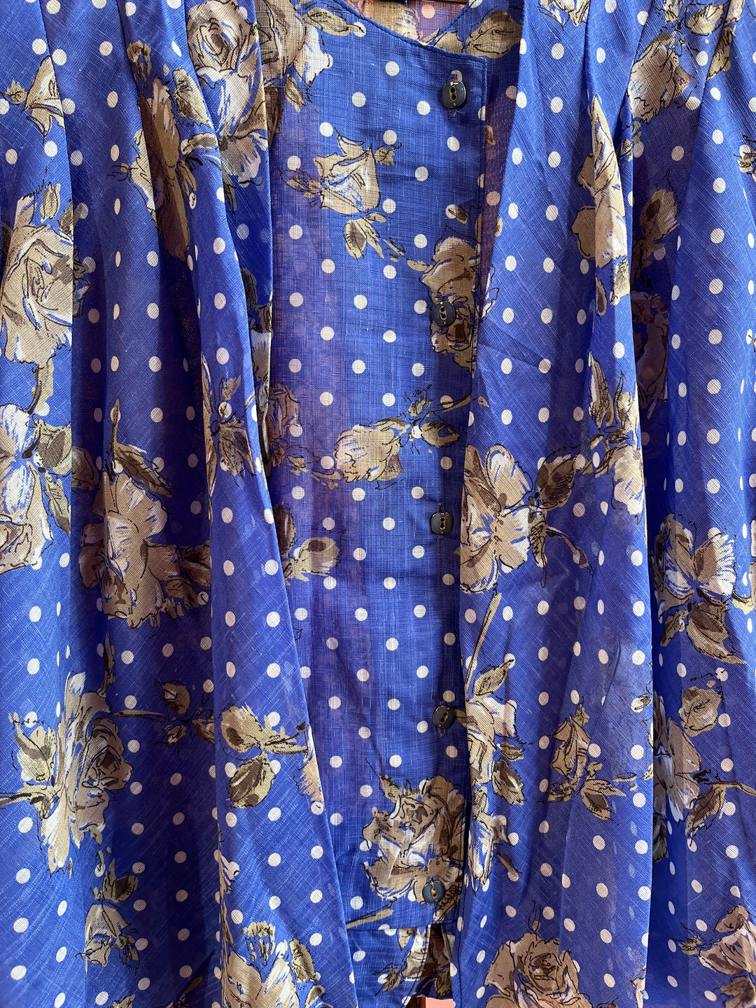 Vintagebluse - 519 Knyttedetalj str XS