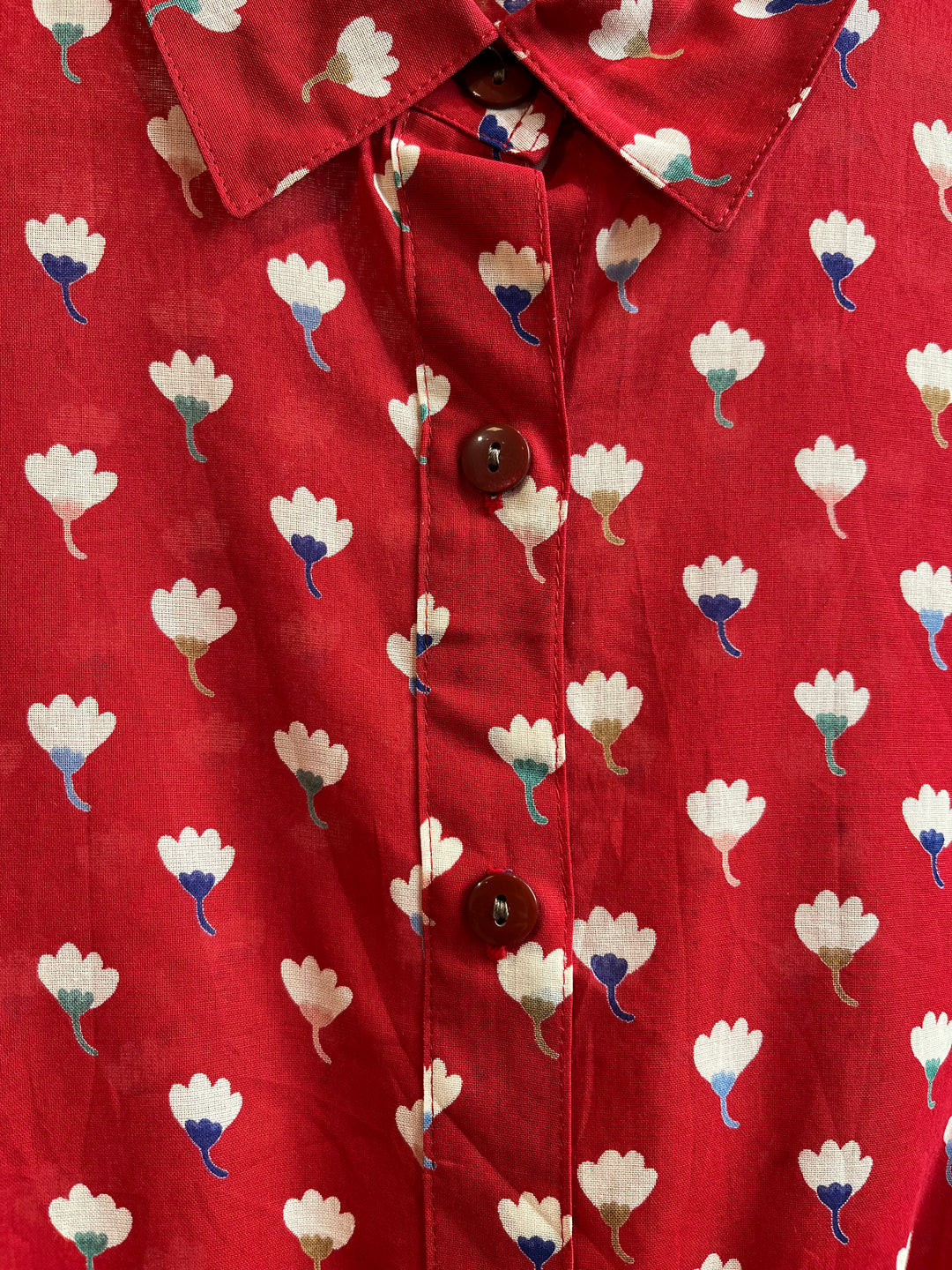 Vintagebluse - 522 Vifteblomst str XXS