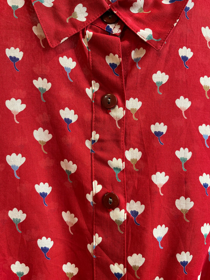 Vintagebluse - 522 Vifteblomst str XXS