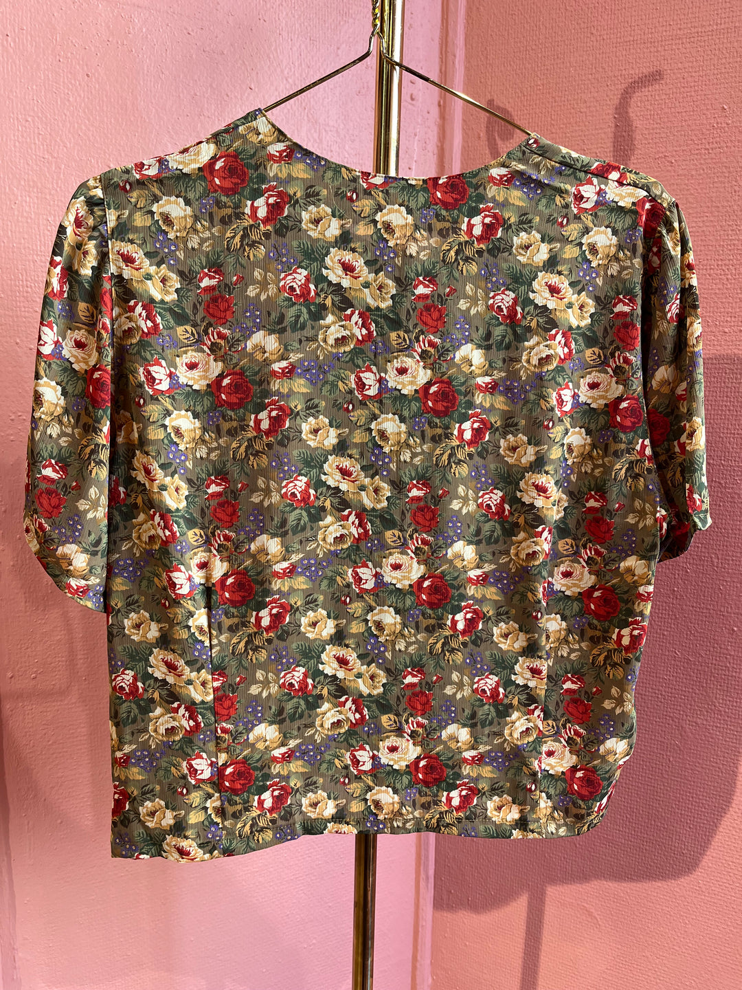 Vintagebluse - 515 Gylden rose str M