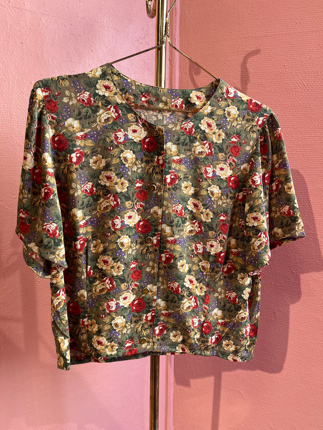 Vintagebluse - 515 Gylden rose str M