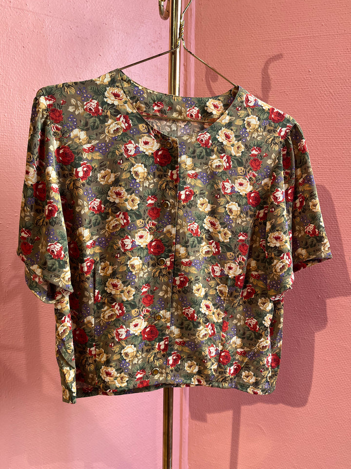 Vintagebluse - 515 Gylden rose str M