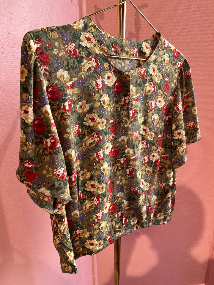 Vintagebluse - 515 Gylden rose str M