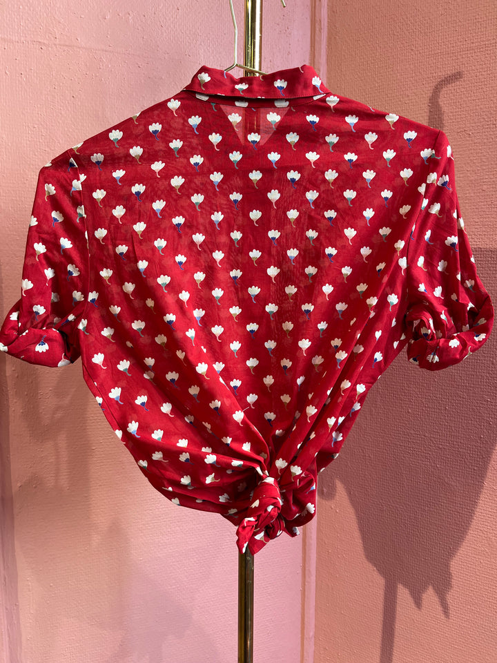 Vintagebluse - 522 Vifteblomst str XXS
