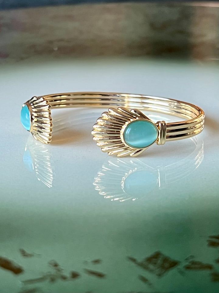Armbånd Venus Bangle - nile blue gull