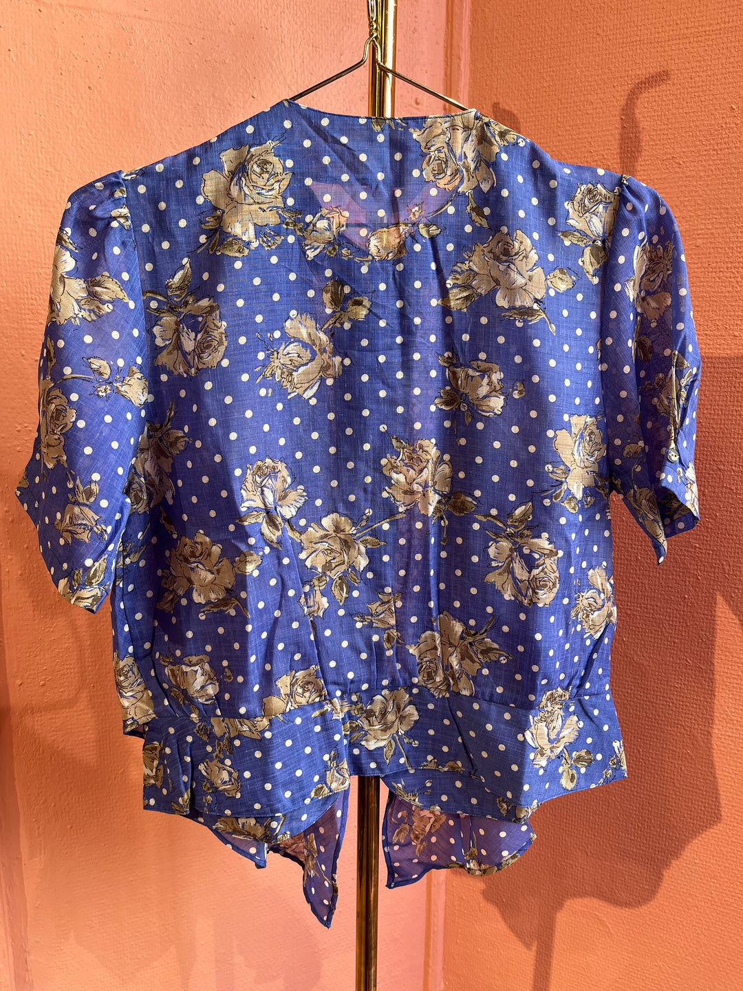 Vintagebluse - 519 Knyttedetalj str XS