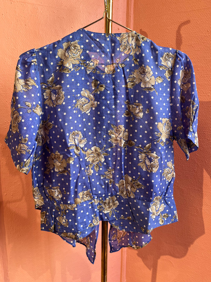 Vintagebluse - 519 Knyttedetalj str XS