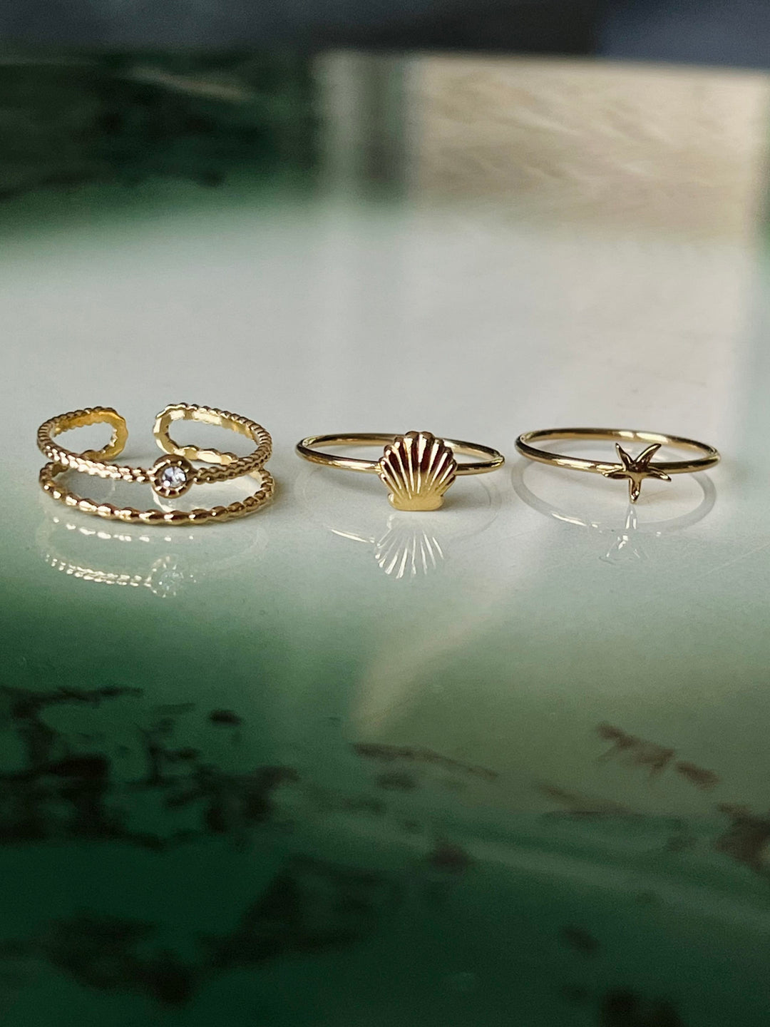 Ring sjøskatter - sett med 3 ringer