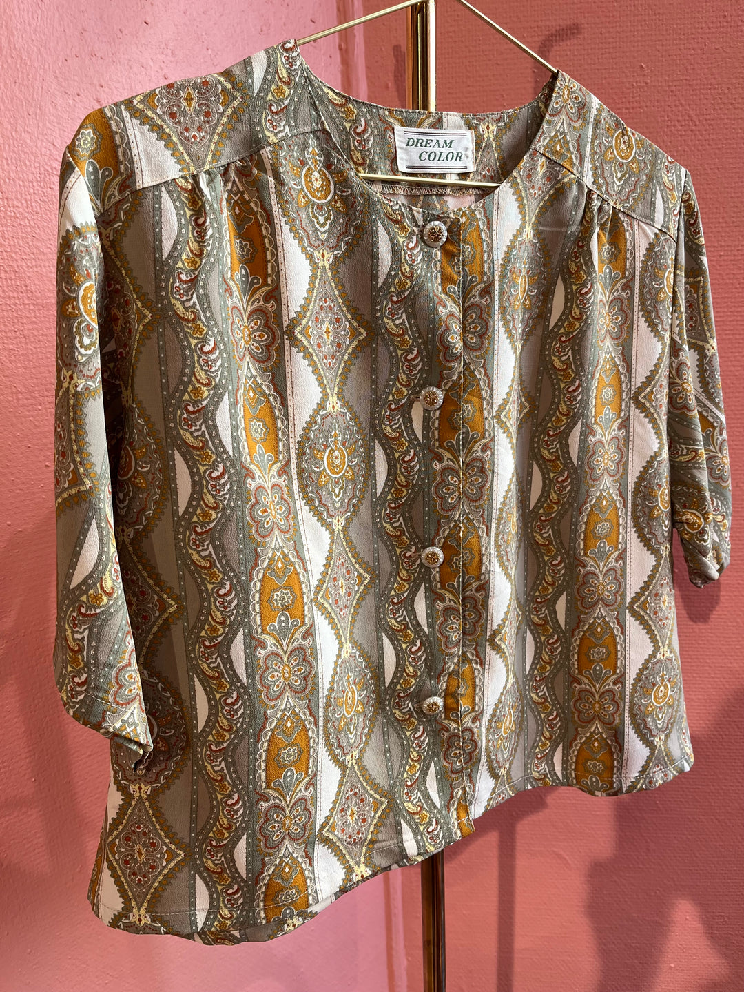 Vintagebluse - 516 Orientalsk tapet str L