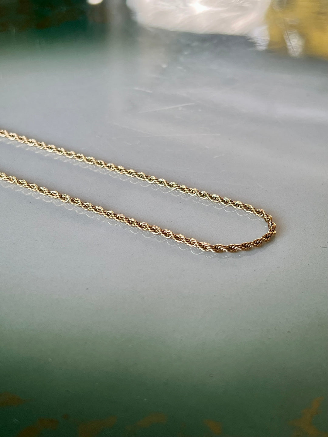 Frøken Dianas Salonger Rope halskjede Tvunnet Gullforgylt Rustfritt Stål