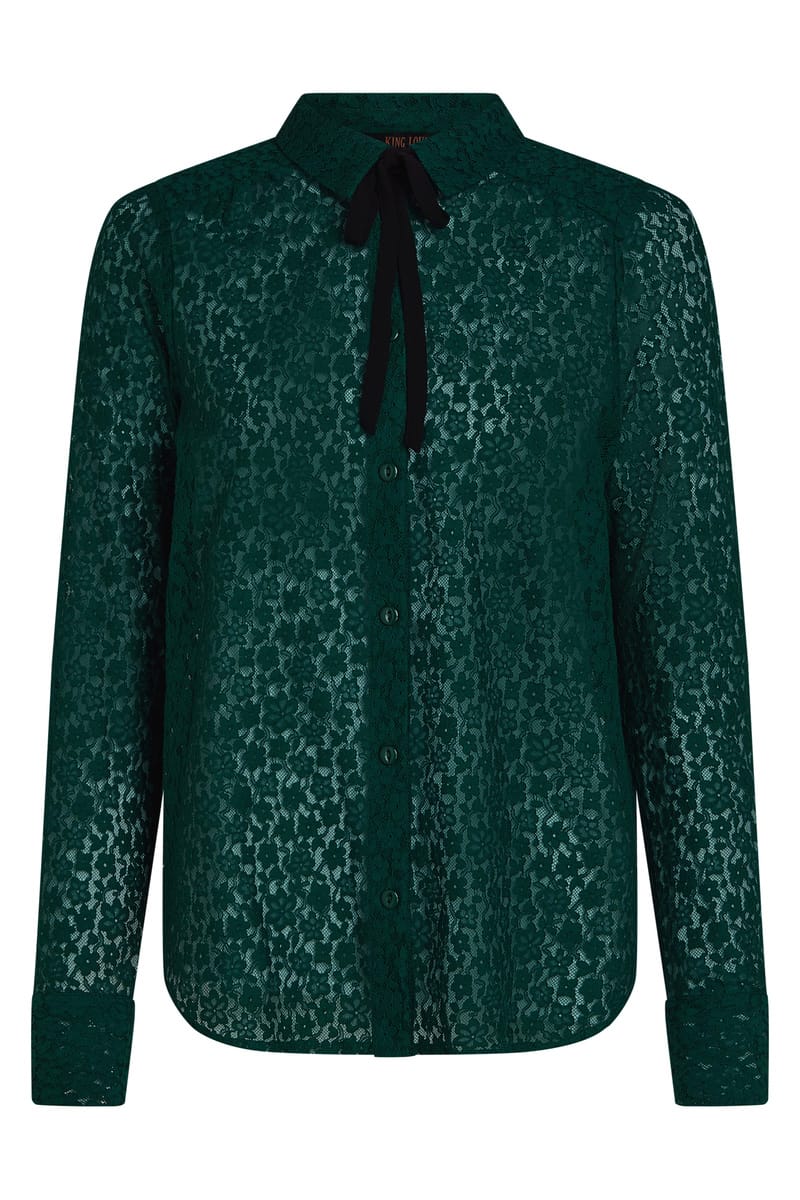 Frøken Dianas Salonger King Louie Bluser Elia Lace bluse - botanical green