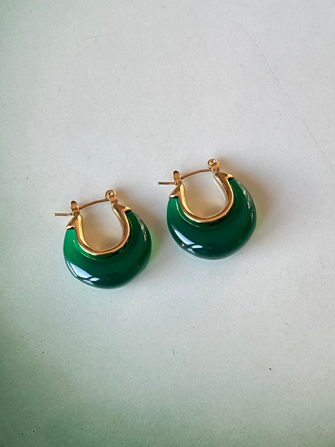 Frøken Dianas Salonger Marbled Drops Hoops Grønn Green