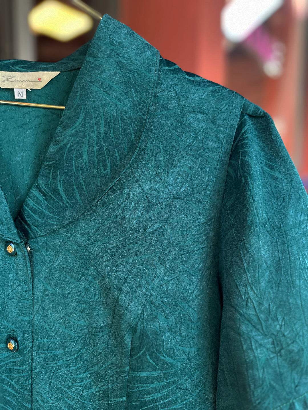 Vintagebluse - 382 Sjøgrønn drøm str S