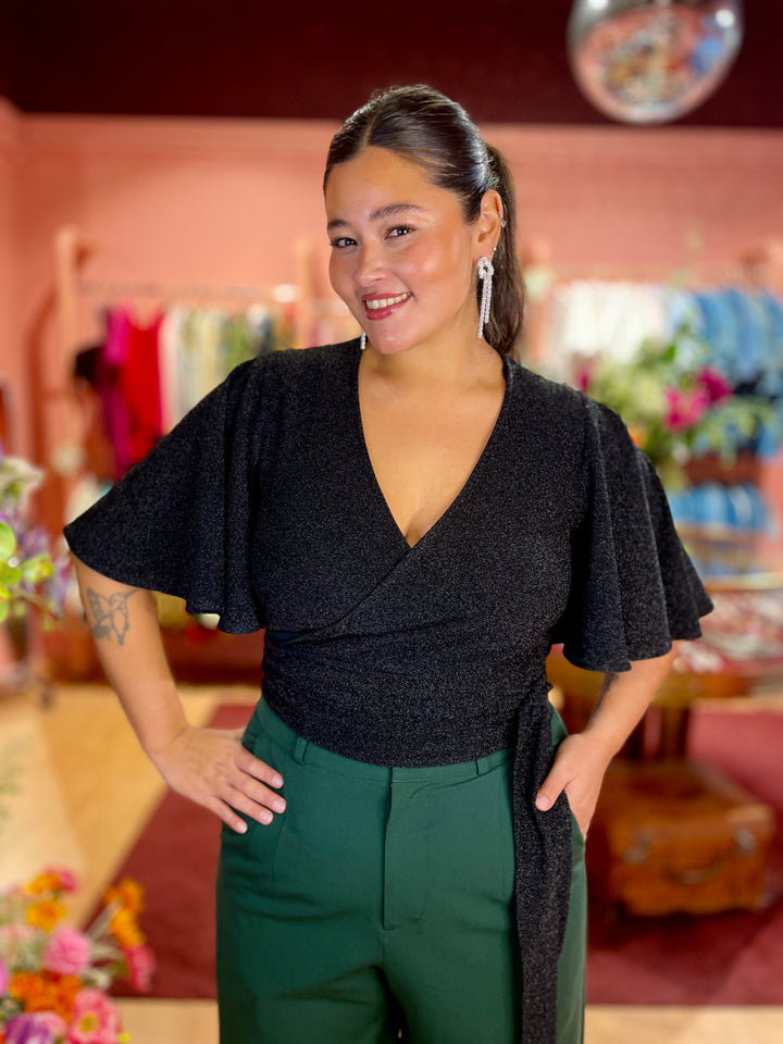 Elvira top lurex - svart
