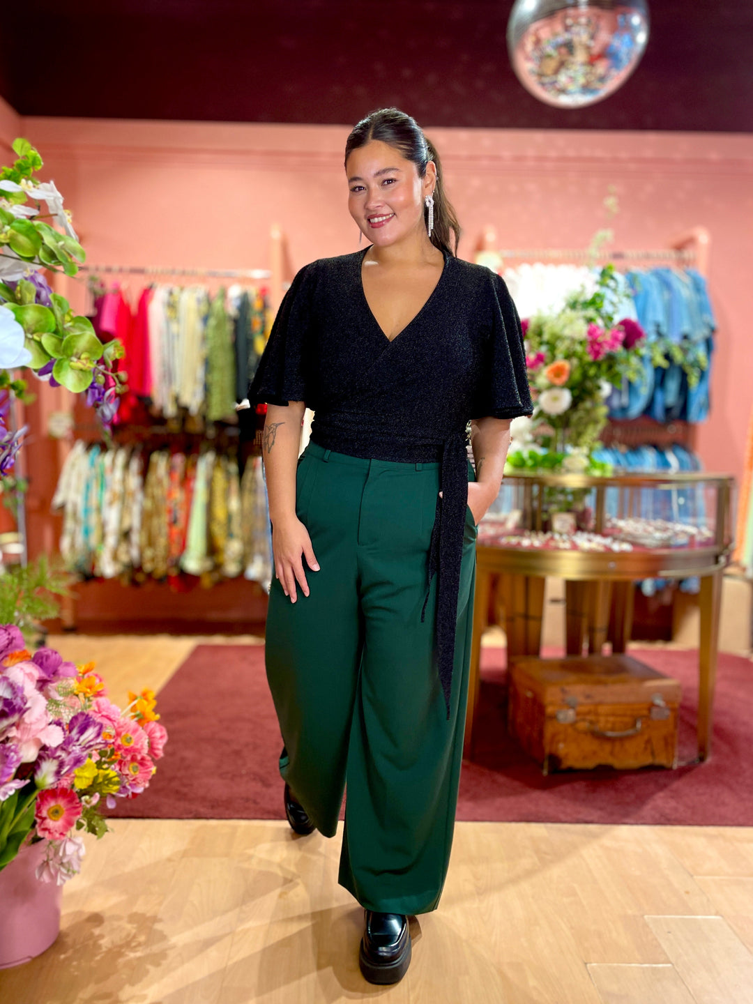 Elvira top lurex - svart