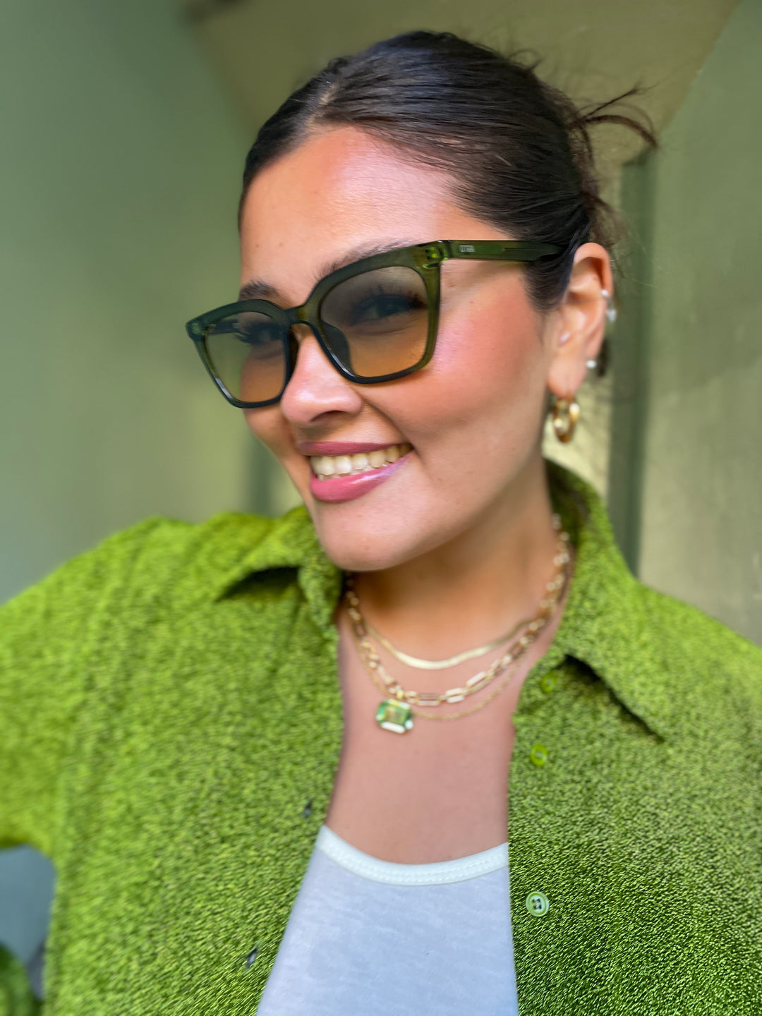 Solbriller Bree - Transparent Green