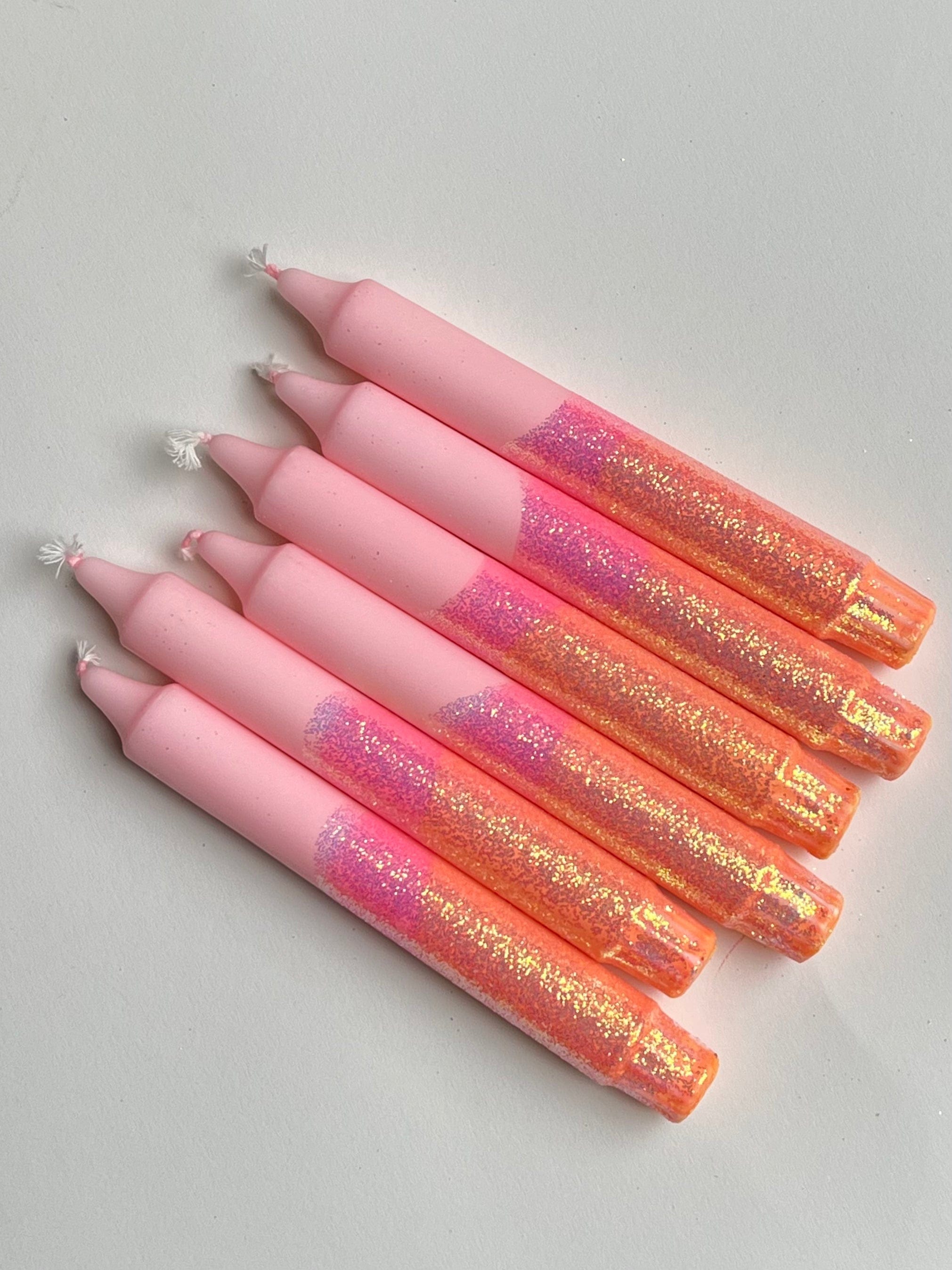 Ahne light stearinlys Stearinlys Ahne Light - fersken glitter/rosa