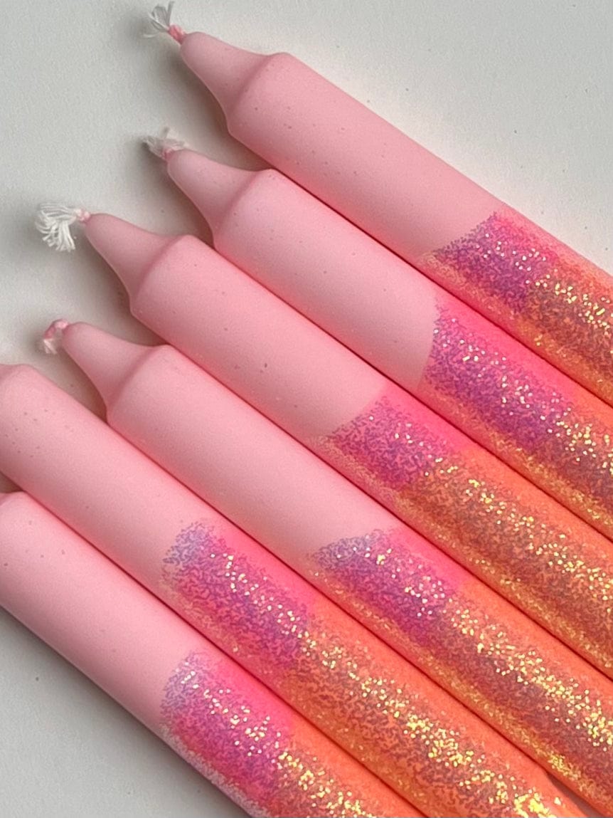 Ahne light stearinlys Stearinlys Ahne Light - fersken glitter/rosa