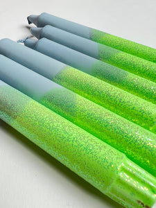 Ahne light stearinlys Stearinlys Ahne Light - grønn glitter/blå
