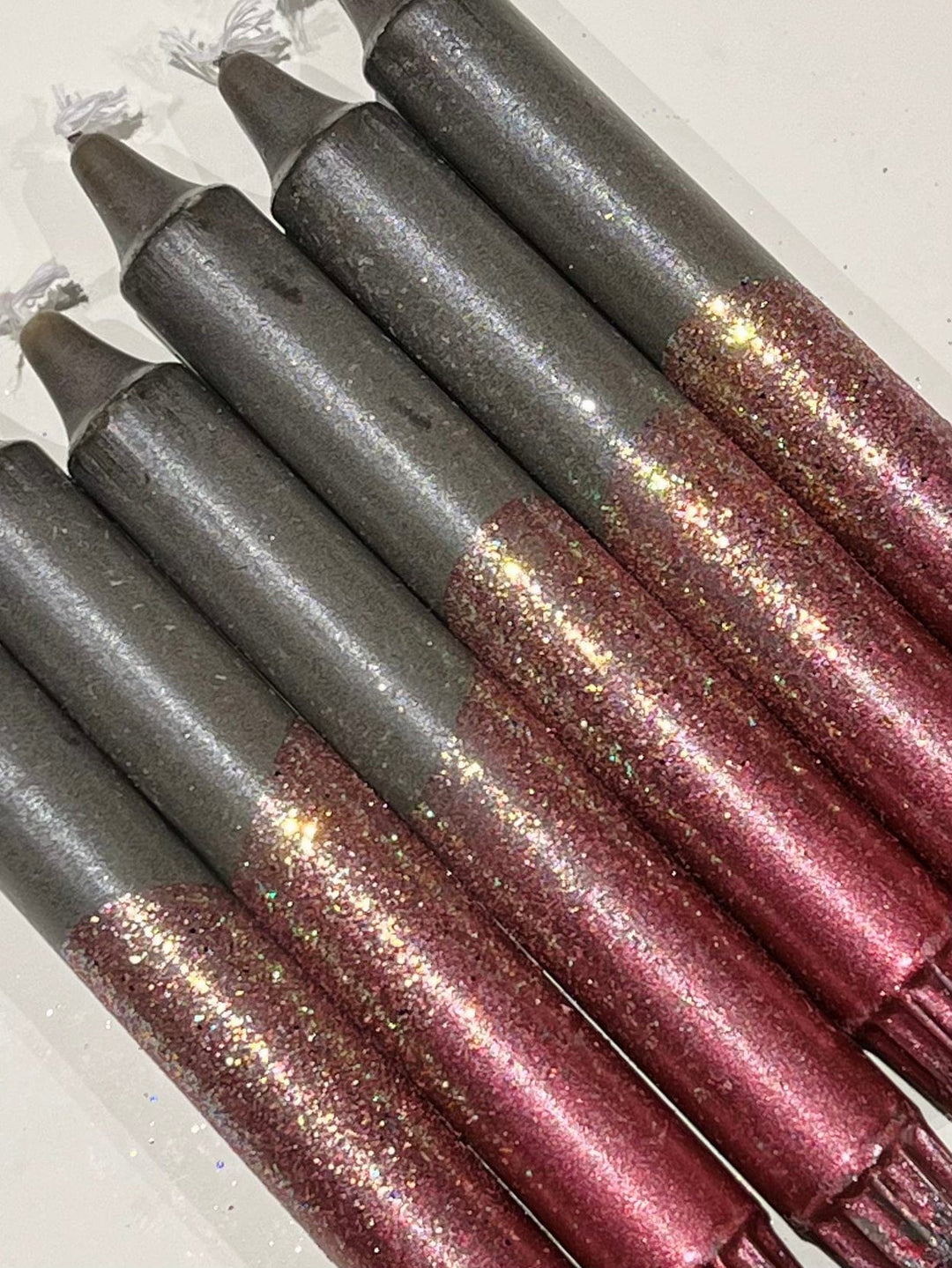 Ahne light stearinlys Stearinlys - burgunder glitter/khaki grønn