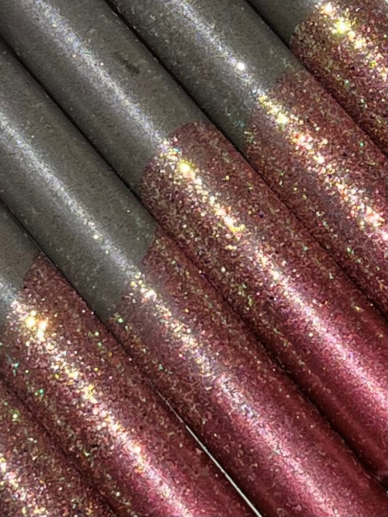 Ahne light stearinlys Stearinlys - burgunder glitter/khaki grønn