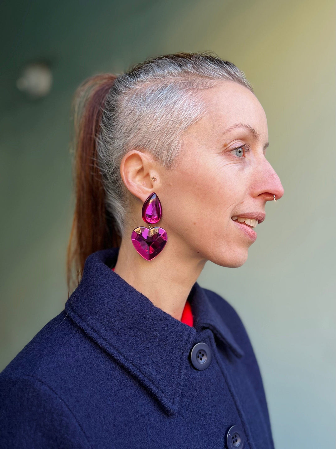 Bernice øredobber Øredobber BerNice - hjerte fuchsia