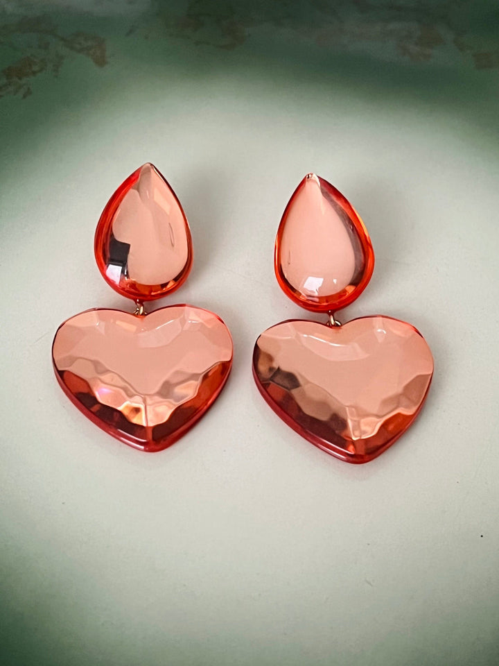 Bernice øredobber Øredobber BerNice - hjerte lys oransje