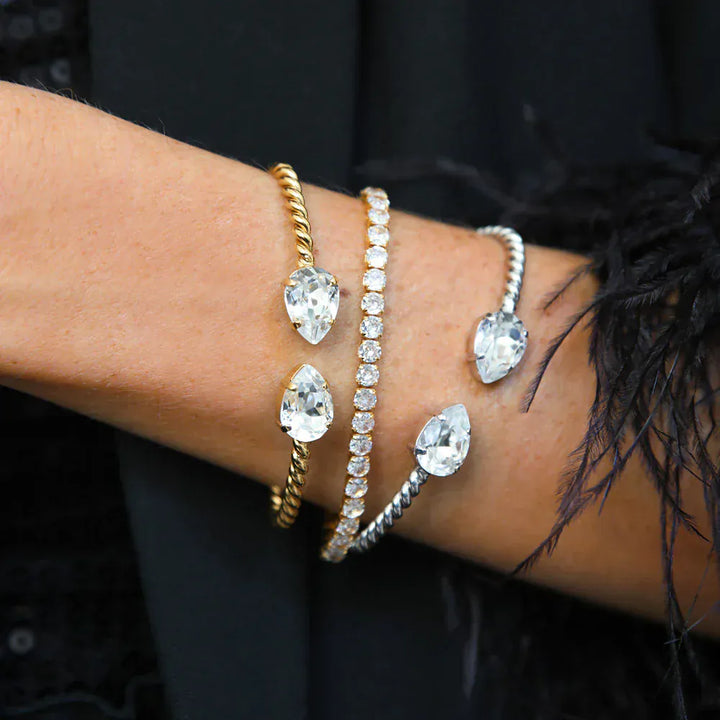 Caroline Svedbom armbånd Mini drop bracelet  - gold crystal