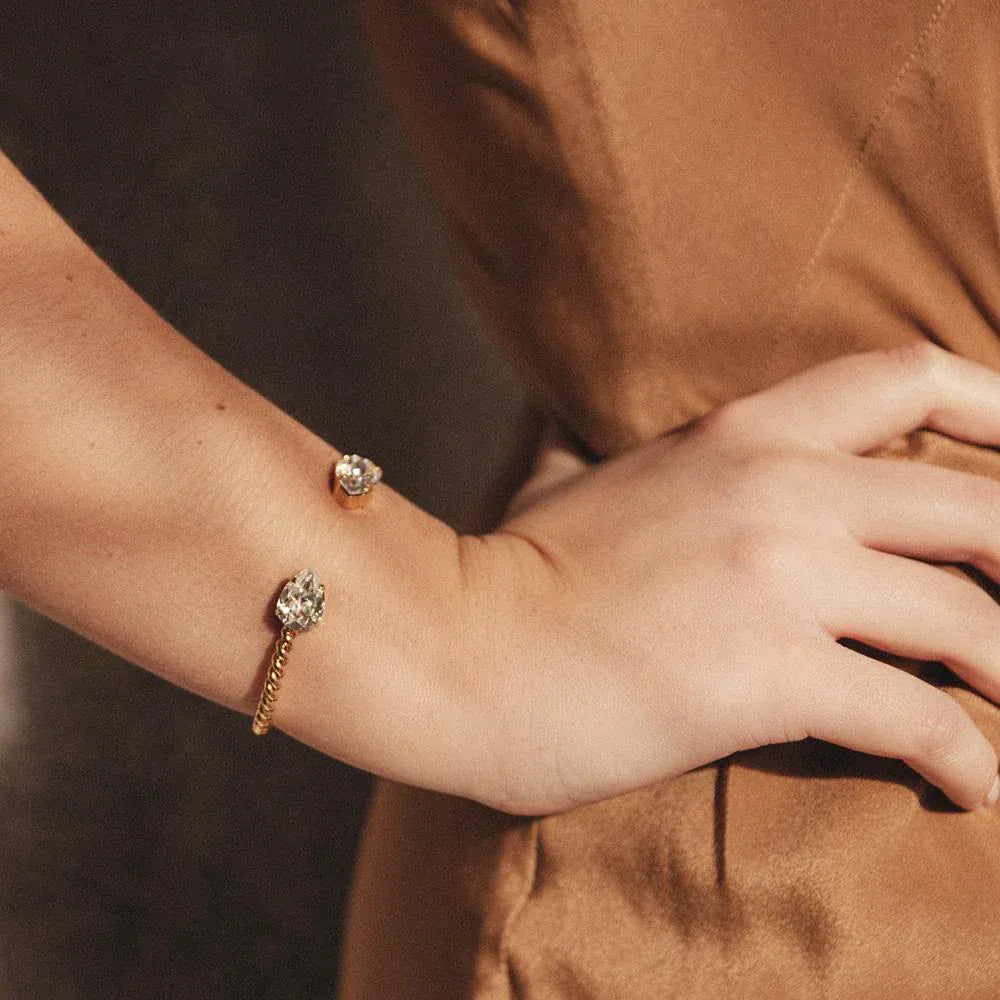 Caroline Svedbom armbånd Mini drop bracelet  - gold crystal