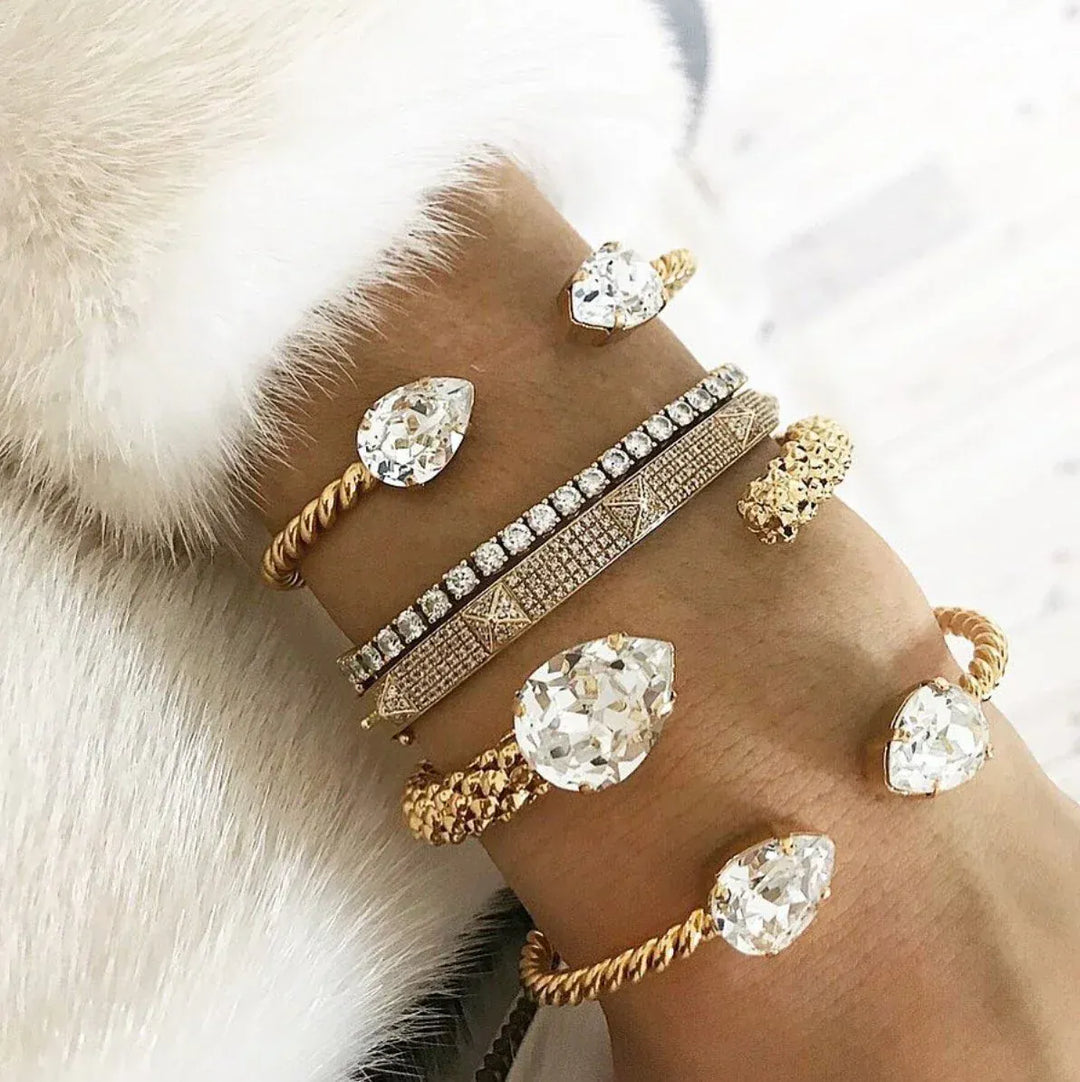 Caroline Svedbom armbånd Mini drop bracelet  - gold crystal