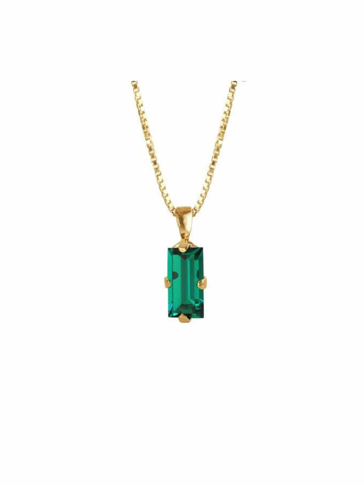 Caroline Svedbom halskjeder Baguette necklace - emerald