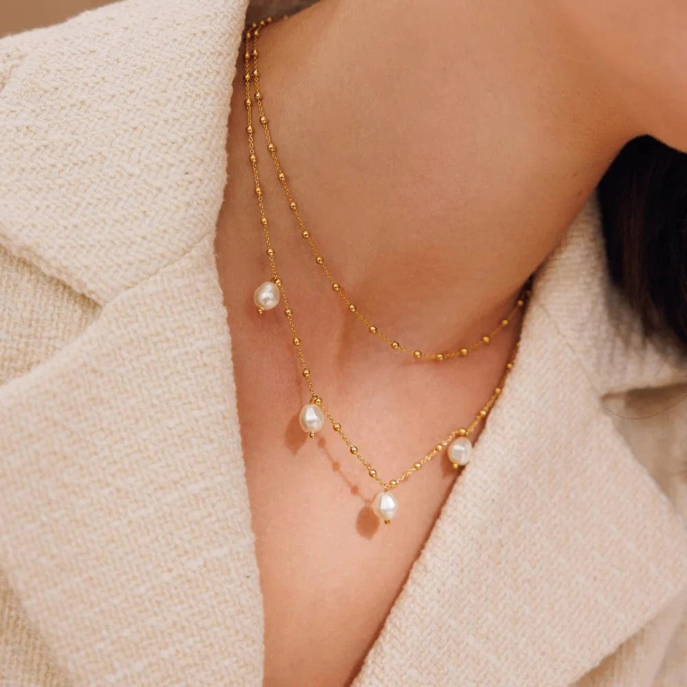Caroline Svedbom halskjeder Emmy necklace - pearl