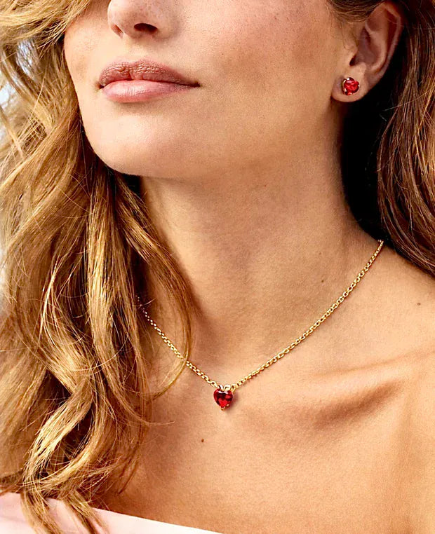 Caroline Svedbom halskjeder Heart necklace - light siam