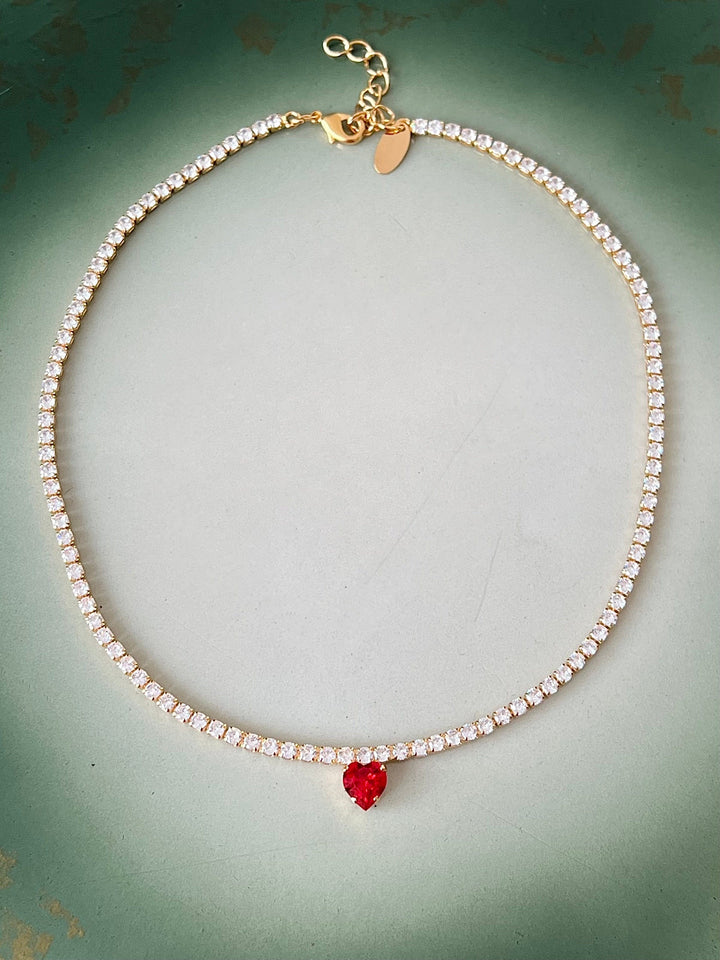 Caroline Svedbom halskjeder Love edit necklace - light siam