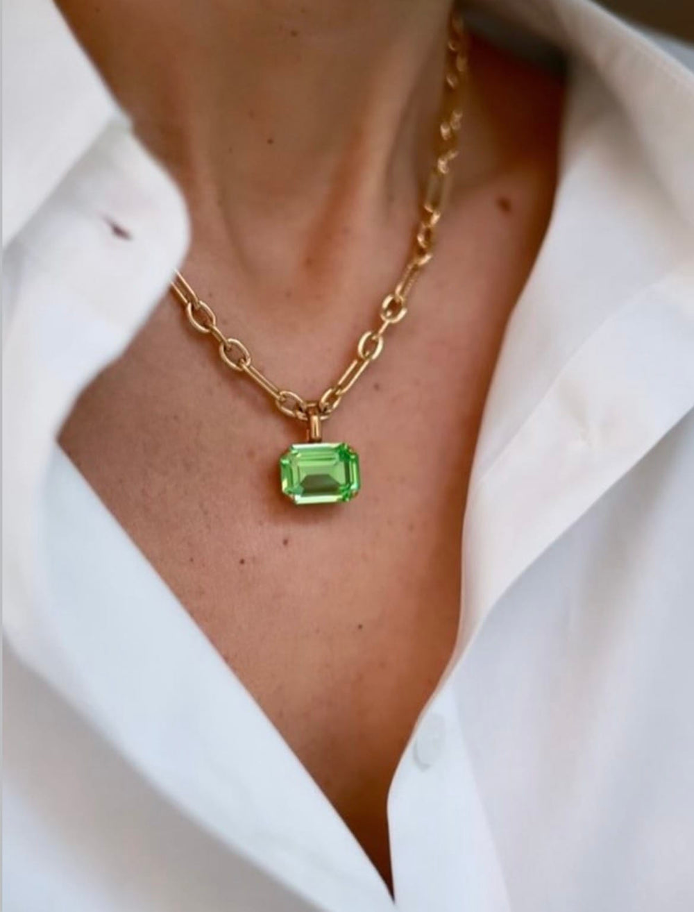 Caroline Svedbom halskjeder Lydia chain necklace - peridot