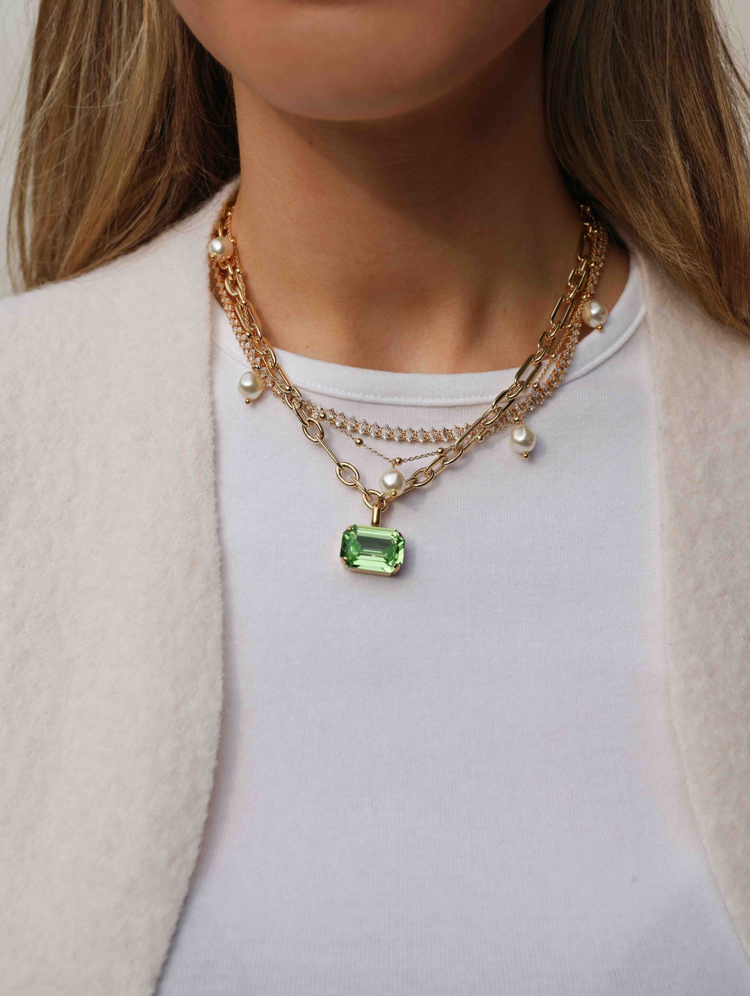 Caroline Svedbom halskjeder Lydia chain necklace - peridot