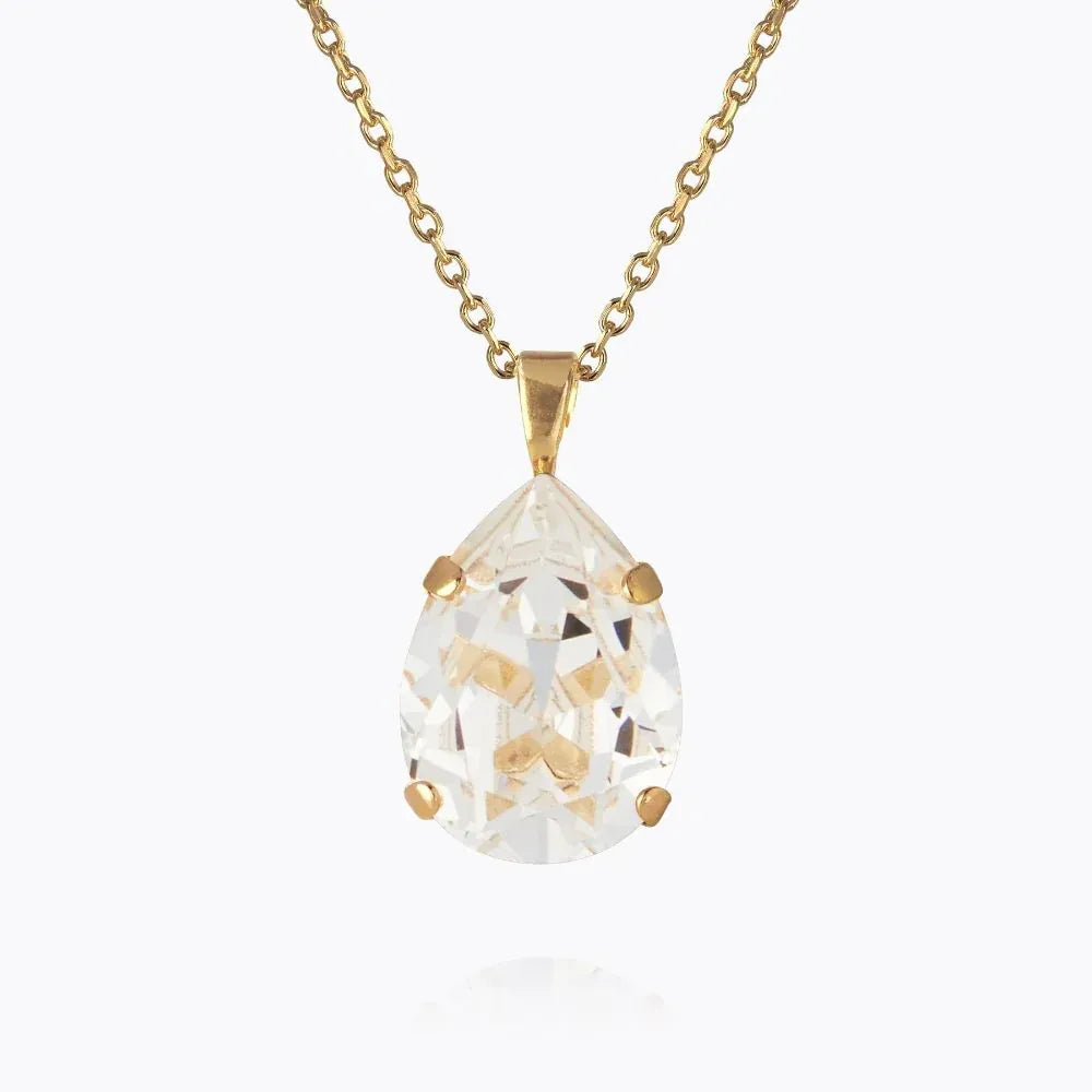 Caroline Svedbom halskjeder Mini drop necklace - gold crystal