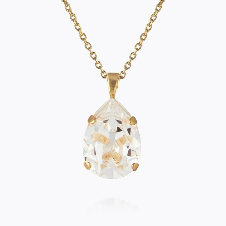 Caroline Svedbom halskjeder Mini drop necklace - gold crystal