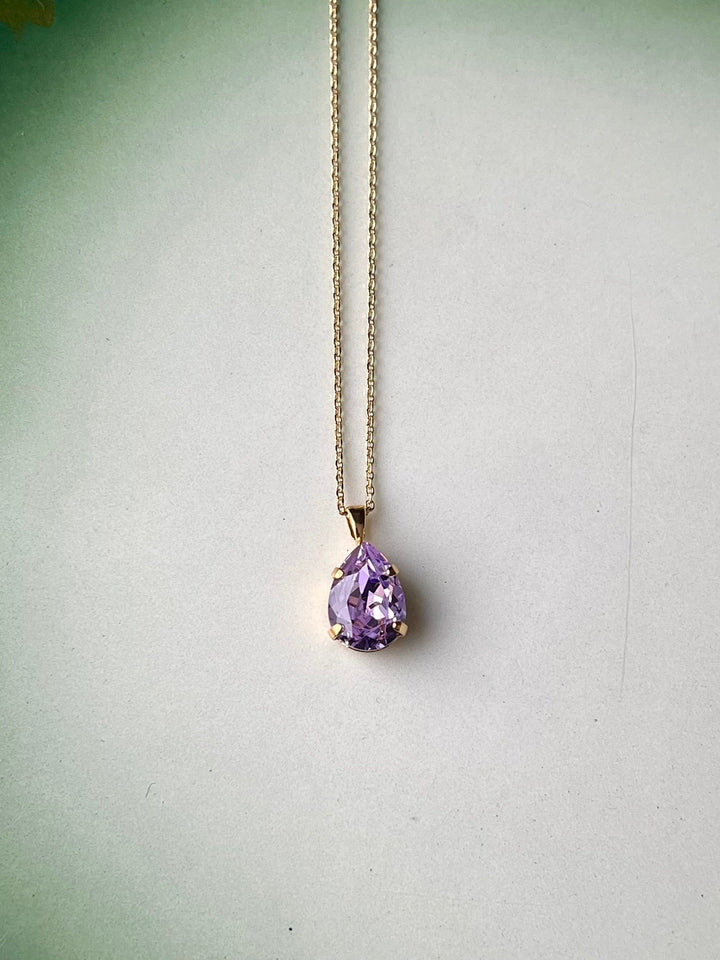 Caroline Svedbom halskjeder Mini drop necklace - violet