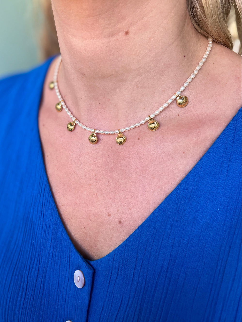 Caroline Svedbom halskjeder Shell Pearl choker necklace