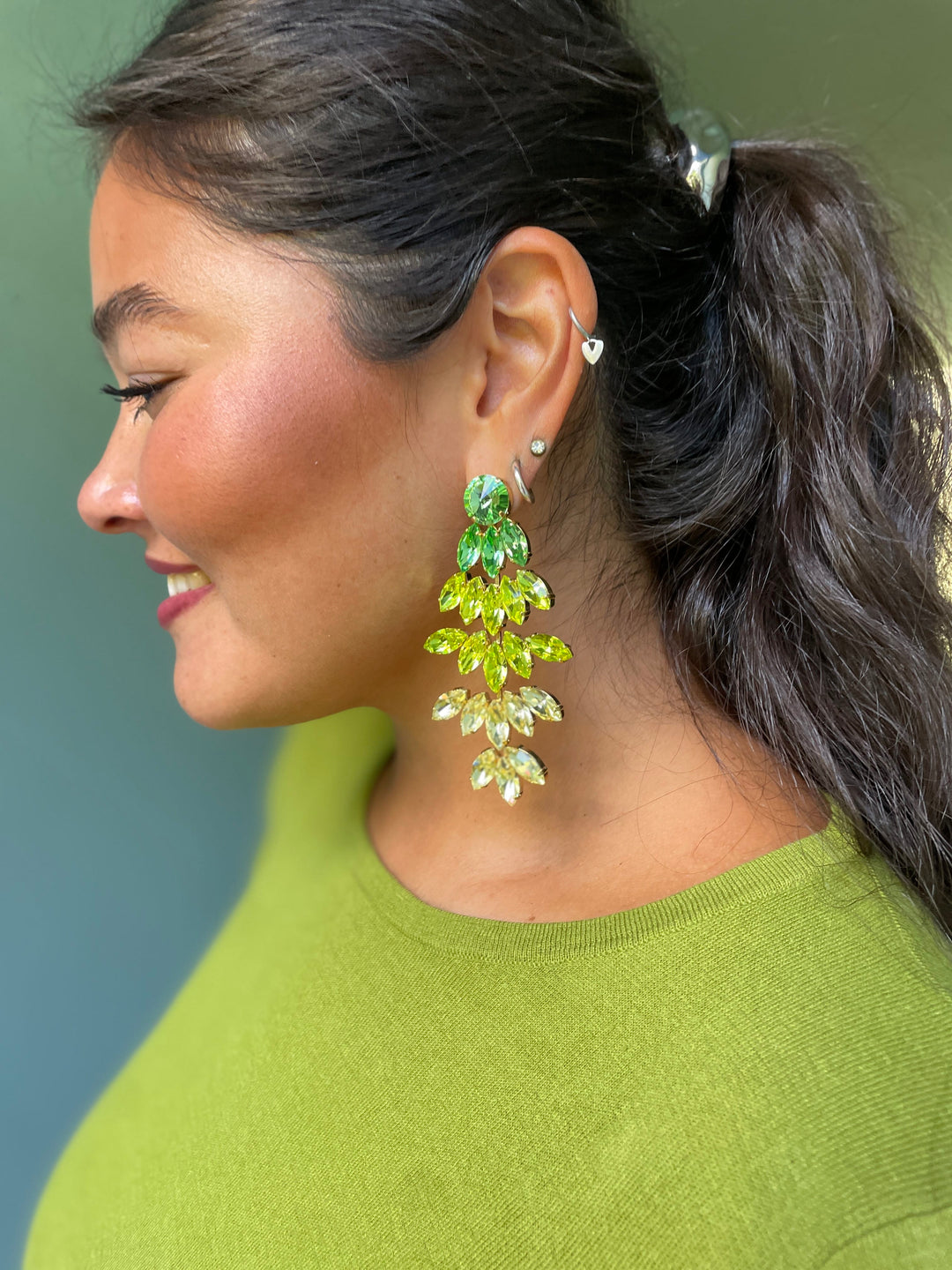 Caroline Svedbom øredobber Bonnie earrings - lime combo