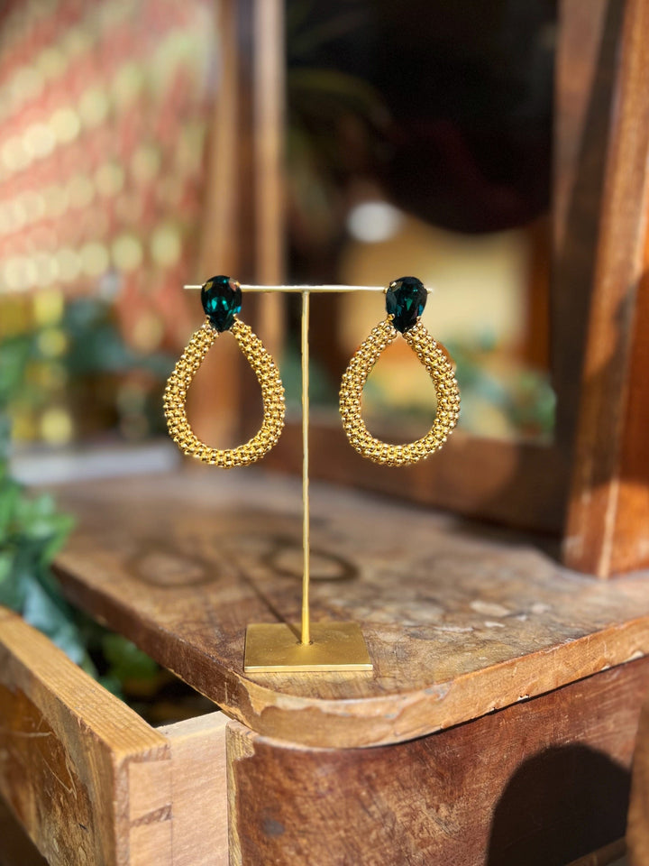 Caroline Svedbom øredobber Classic Rope earrings - emerald
