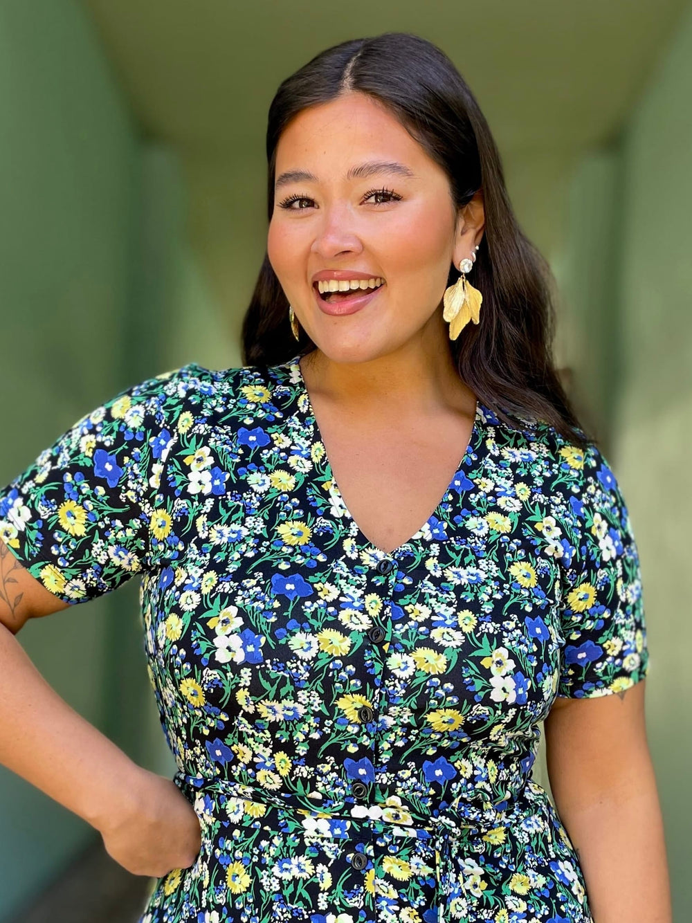 Caroline Svedbom øredobber Golden leaf earrings