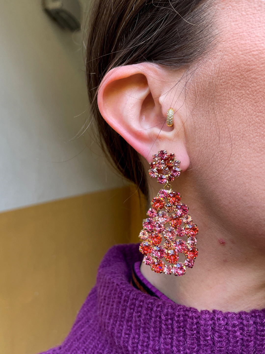 Caroline Svedbom øredobber Hanna earrings - coral combo