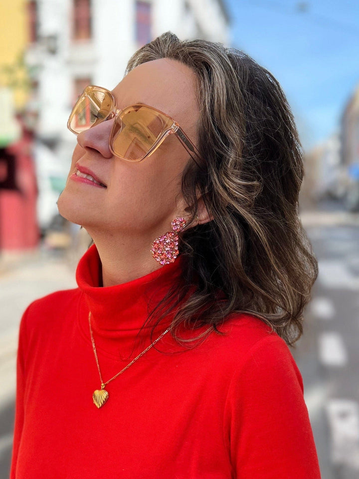 Hanna earrings - coral combo