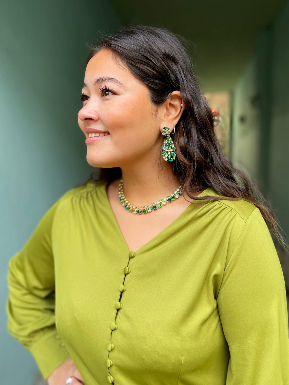 Caroline Svedbom øredobber Hanna earrings - green combo