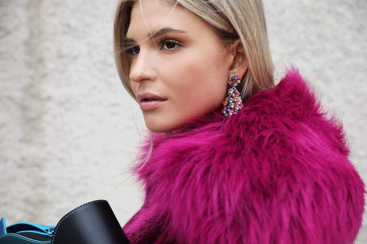 Caroline Svedbom øredobber Hanna earrings - scarlet/fuchsia